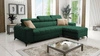 Rohová sedací souprava s funkcí spaní Zelená pravostranná rohová sedací souprava Bolmso se dvěma nádobami na lůžkoviny s praktickou zásuvkou v boční části nábytku