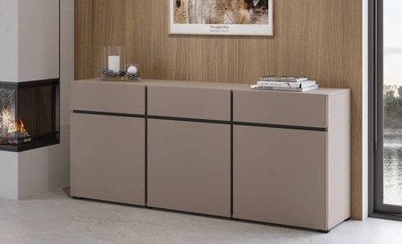 Komoda Cross 180 cm tmavě béžová stylový design komoda do obývacího pokoje jednoduchá forma v moderním provedení