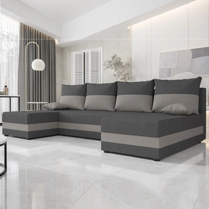 Rohová sedací souprava s funkcí spaní Bowers U grafitová / šedá rohová sedací souprava s lůžkovinami záruka pohodlí a funkčnosti