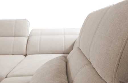 Rohová sedací souprava s funkcí spaní Cetara XII šedá levá strana stylový design pohodlná posuvná opěradla dvě nádoby na lůžkoviny