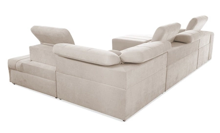 Rohová pohovka s funkcí spaní Cetara VI šedý jasan levá pohodlná a stylová rohová pohovka s posuvnými opěradly