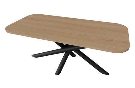 Lyon stůl 90x185 cm dub lindberg / černý stylový jídelní stůl na designových pavoučích nohách výškově nastavitelný