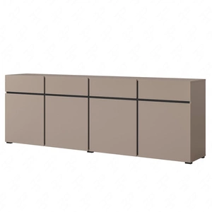 Komoda Cross 225 cm tmavě béžová jednoduchý tvar v moderním designu ideální komoda do obývacího pokoje geometrický tvar