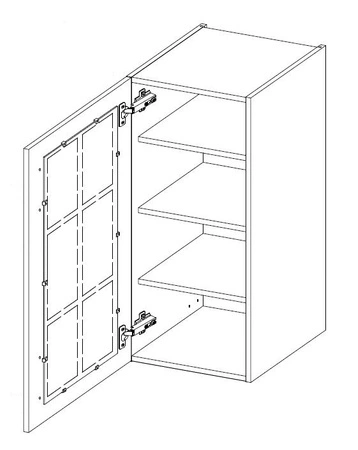 Závěsná kuchyňská skříňka Kastos 40 GS-90 1F skříň odolná proti páře vysoké teplotě a rozlité kapalině