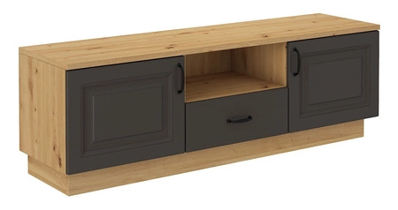 RTV skříňka Styl 150 cm dub artisan / šedý grafit klasický design stylová frézovaná čela kovové úchyty