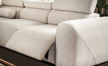 Rohová pohovka s funkcí spaní Cantare VIII Lux šedý jasan levá Designová pohovka s elektrickou podnožkou