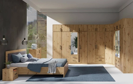 Noční stolek se zásuvkou z dubového dřeva Caspe je funkční kus nábytku v nadčasovém designu ideální noční stolek do ložnice