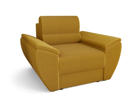 Křeslo Fogu med moderní design pohodlné křeslo do obývacího pokoje manšestrová látka s výraznými pruhy široké područky