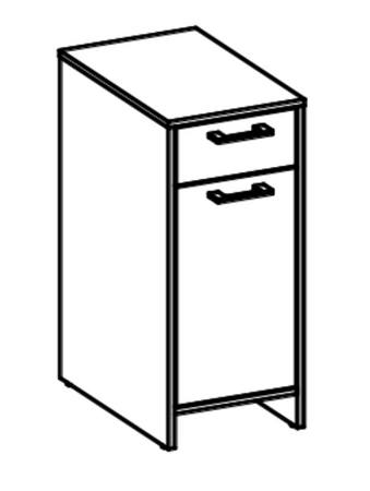 Koupelnový nábytek Mela bílá / dub sonoma koupelnový nábytek odolný vůči páře, vysokým teplotám a rozlitým tekutinám