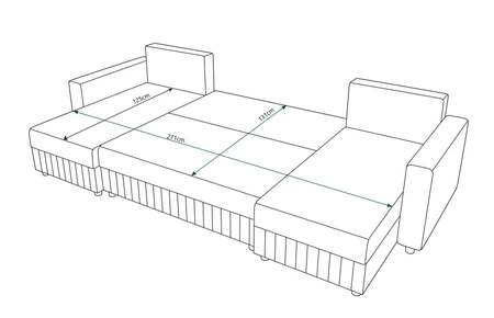 Rohová sedací souprava s funkcí spaní Pasco U med klasický design vkusný korpus se zaručenou funkčností a komfortem měkká tkanina