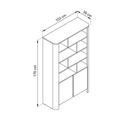 Knihovna Bari 103 cm béžová funkční a moderní design tlumené barvy knihovna s dvířky v minimalistickém stylu