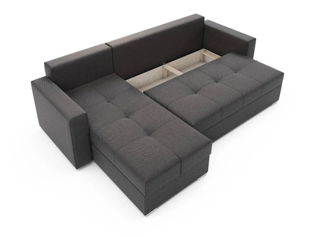 Šedá levá rohová pohovka Aldo s funkcí spaní zaručuje maximální pohodlí a funkčnost