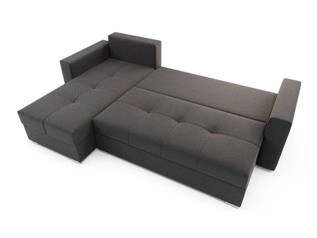 Šedá levá rohová pohovka Aldo s funkcí spaní zaručuje maximální pohodlí a funkčnost