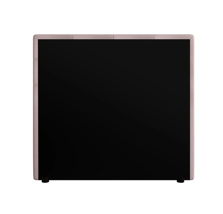 Kontinentální postel Kansas 120x200 pudrově růžová v moderním skandinávském stylu s čalouněným čelem a podnožkou