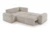 Rohová sedací souprava s funkcí spaní Arbon II béžová levá strana stylový design výrazný zaoblený tvar nádoba na lůžkoviny