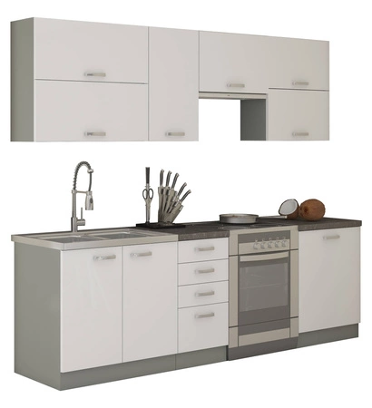 Sada kuchyňského nábytku Bianka 240 cm lesklá čela jedinečný styl skříněk bude ladit s interiérem každé kuchyně