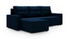 Rohová sedací souprava s funkcí spaní Pablos tmavě modrá univerzální rohová sedací souprava s dekoračním prošíváním na sedáku v kontejneru na lůžkoviny