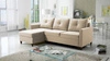 Rohová sedačka s funkcí spaní Terni krémová levá sedačka Praktická a funkční rohová sedačka s prostornými nádobami na lůžkoviny