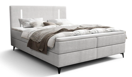 Kontinentální postel Norco 140x200 šedý jasan Stylová postel s úložným boxem Osvětlení v čele postele dodává jedinečný nádech