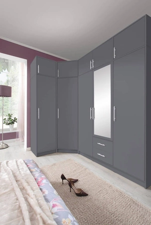 Zrcadlová skříňka Caspe 150 cm antracitový moderní design povrchová úprava ABS a hliníkové úchyty