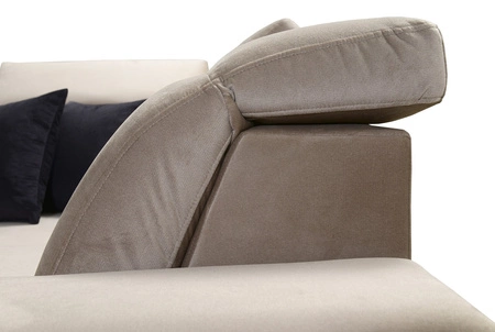 Rozkládací pohovka Kelly Sleek II světle hnědá pravá elegantní rohová pohovka do obývacího pokoje z odolné tkané látky