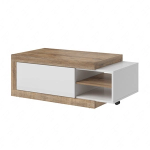 Konferenční stolek Sintra 120 cm / 153 cm dub samdal / bílý lesk originální design nastavitelná šířka stolu