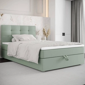 Kontinentální postel Flint 100x200 mint v moderním skandinávském stylu s čalouněným čelem postele s úložným boxem