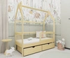 Dřevěná postel Pumba 80x160 cm borovice dětská postel z masivního borovicového dřeva dětský domeček postel s prostornými zásuvkami