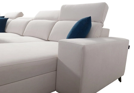 Rohová sedací souprava s funkcí spaní Kelly IV heather right velvet pohodlná rohová sedací souprava nastavitelné opěrky hlavy boční čalounění s lištami