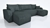 Rohová sedací souprava s funkcí spaní Fiesta U šedá stylová rohová sedací souprava se zajímavým tvarem odolná manšestrová látka nádoba na lůžkoviny