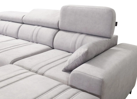 Rohová sedačka s funkcí spaní Castel XII růžová pravá strana stylová a pohodlná rohová sedačka do obývacího pokoje funkční nastavitelné opěrky hlavy