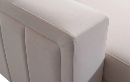 Rohová pohovka s funkcí spaní Savona námořnická modrá / bílá levá elegantní rohová pohovka nastavitelné opěrky hlavy dekorativní prošívání