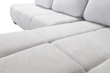 Rohová pohovka s funkcí spaní Gentle světle šedá pravá strana Stylová designová rohová rozkládací pohovka charakteristická svým zaobleným tvarem