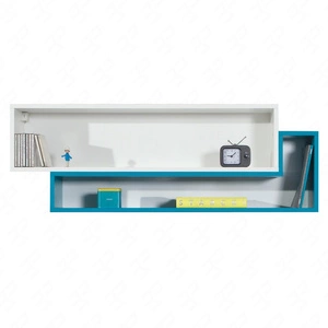 Závěsná police Mobi 115 cm bílá / tyrkysová moderní design nábytku vysoce kvalitní hrana police zdobená speciální dýhou