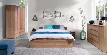 Jednoduchá postel 160x200 cm dub riviera funkční kus nábytku do ložnice nebo pokoje pro mládež