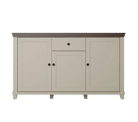 Komoda Evora 160 cm béžová / dub dunin funkční ideální pro moderní klasické a skandinávské interiéry