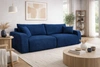 Rozkládací pohovka Fiesta tmavě modrá funkční pohovka do obývacího pokoje s úložným prostorem na lůžkoviny elegantní design odolná plyšová tkanina