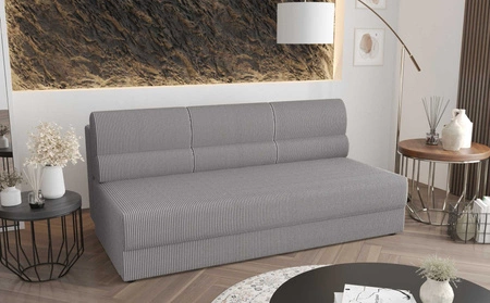 Fogu rozkládací pohovka šedá jasan jednoduchá forma pohovky v moderním designu manšestrové čalounění lůžkoviny kontejnery na lůžkoviny