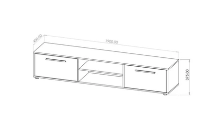 RTV skříňka Maxione 190 cm bílá prostorná TV skříňka v klasickém stylu jednoduchý design univerzální barvy