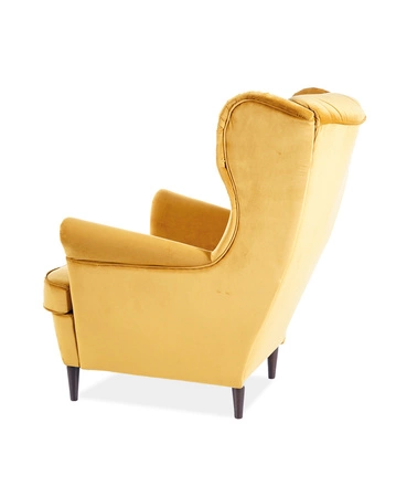 Křeslo Ushak Harry žlutý odolné proti natahování a poškrábání pohodlné při relaxaci