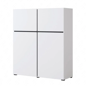 Vysoká komoda Cross 119 cm bílá moderní design ideální komoda do obývacího pokoje ložnice nebo kanceláře jednoduchá forma