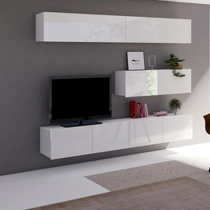 Nástěnná skříňka Apulia VIII bílý lesk Výjimečně stylová nástěnná skříňka s jednoduchými nábytkovými díly, která se hodí do každého interiéru