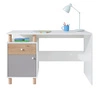 Nábytková sestava Beja bílá / dub artisan / šedá ideální do pokoje pro mládež Nástěnná skříňka s psacím stolem