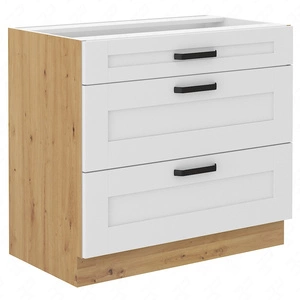 Luis 80 D 3S BB stojatá kuchyňská skříňka se zásuvkami odolná proti páře, teplu a rozlití vody