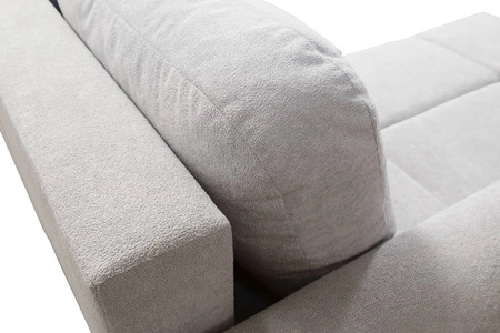 Rohová pohovka s funkcí spaní Gentle modrá levostranná stylová designová rohová rozkládací pohovka charakteristická svým zaobleným tvarem