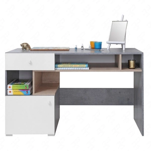 Psací stůl se zásuvkou Epsilon 125 cm beton / bílá / dub stylový a funkční do pokoje pro mládež