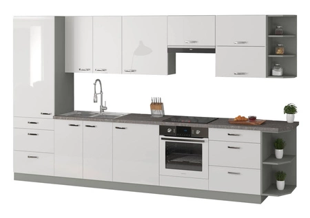 Sada kuchyňského nábytku Bianka 350 cm lesklé přední strany ideální pro moderní skandinávské i klasické interiéry