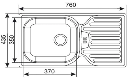 Jednoplášťový dřez s odkapávačem ES760
