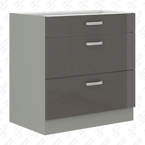Kuchyňská skříňka stojící se zásuvkami Grey 80 D 3S BB Skříňka odolná proti vysokoteplotní páře a rozlité tekutině