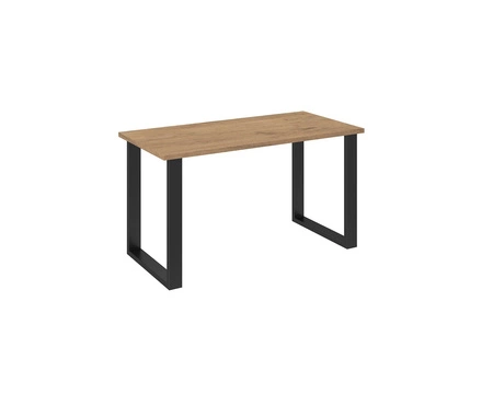 Stůl Taunton 138x67 cm dub lancelot / černá jednoduchá forma nábytku obohacená o stylové černé nohy v loftovém stylu odolné proti rozlití desky
